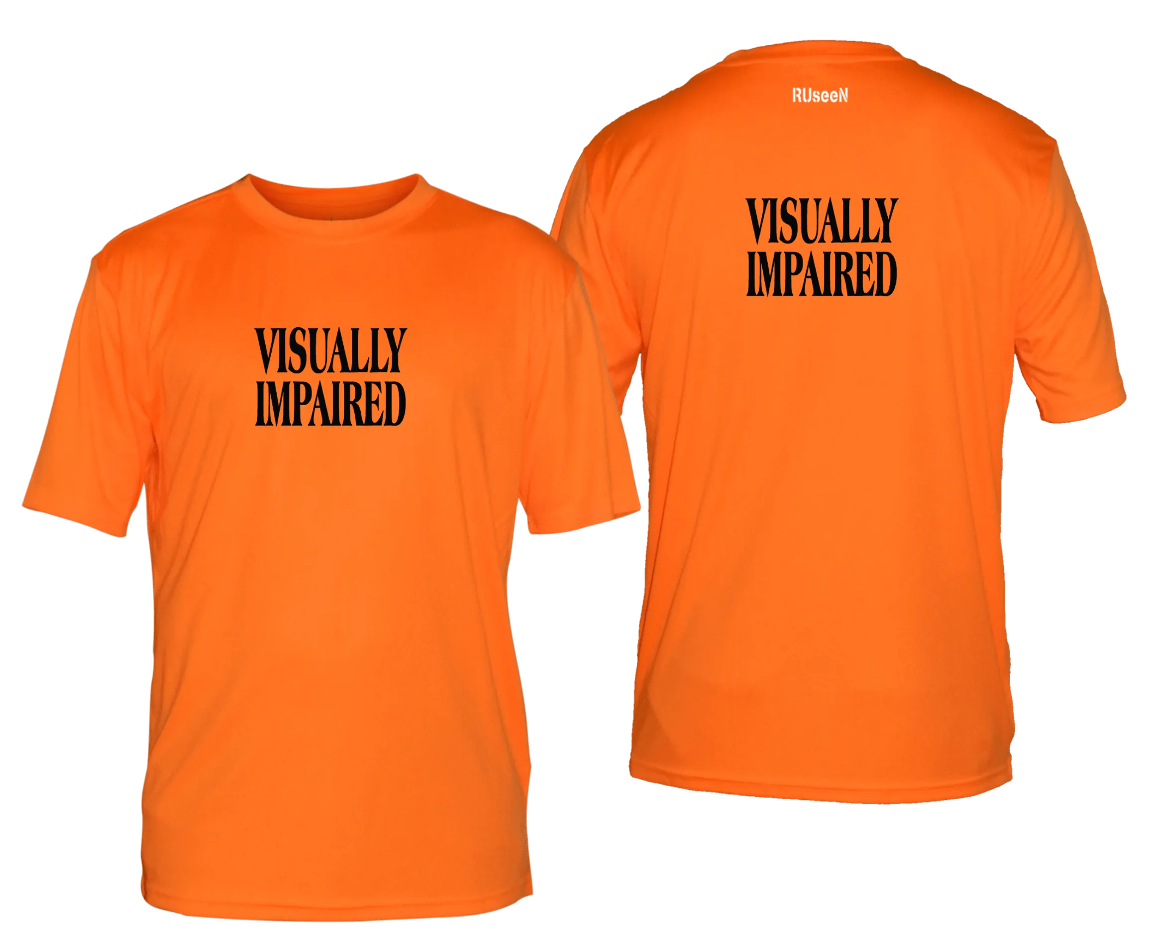 Men's VISUALLY IMPAIRED Short Sleeve Shirt - Reflective or Black Text