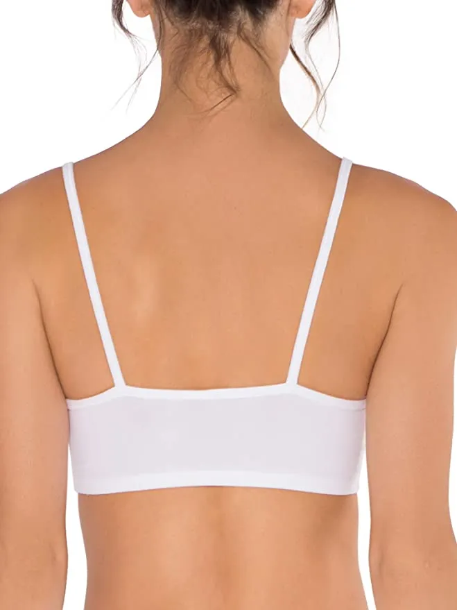 New Fruit of the Loom Women’s Spaghetti Strap Cotton Pullover Sports Bra, White, Sz 44!