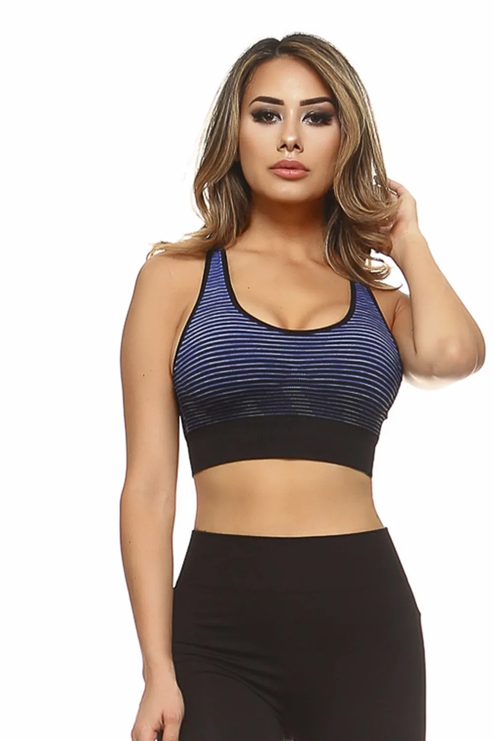 Ombre Stripe Sports Bra