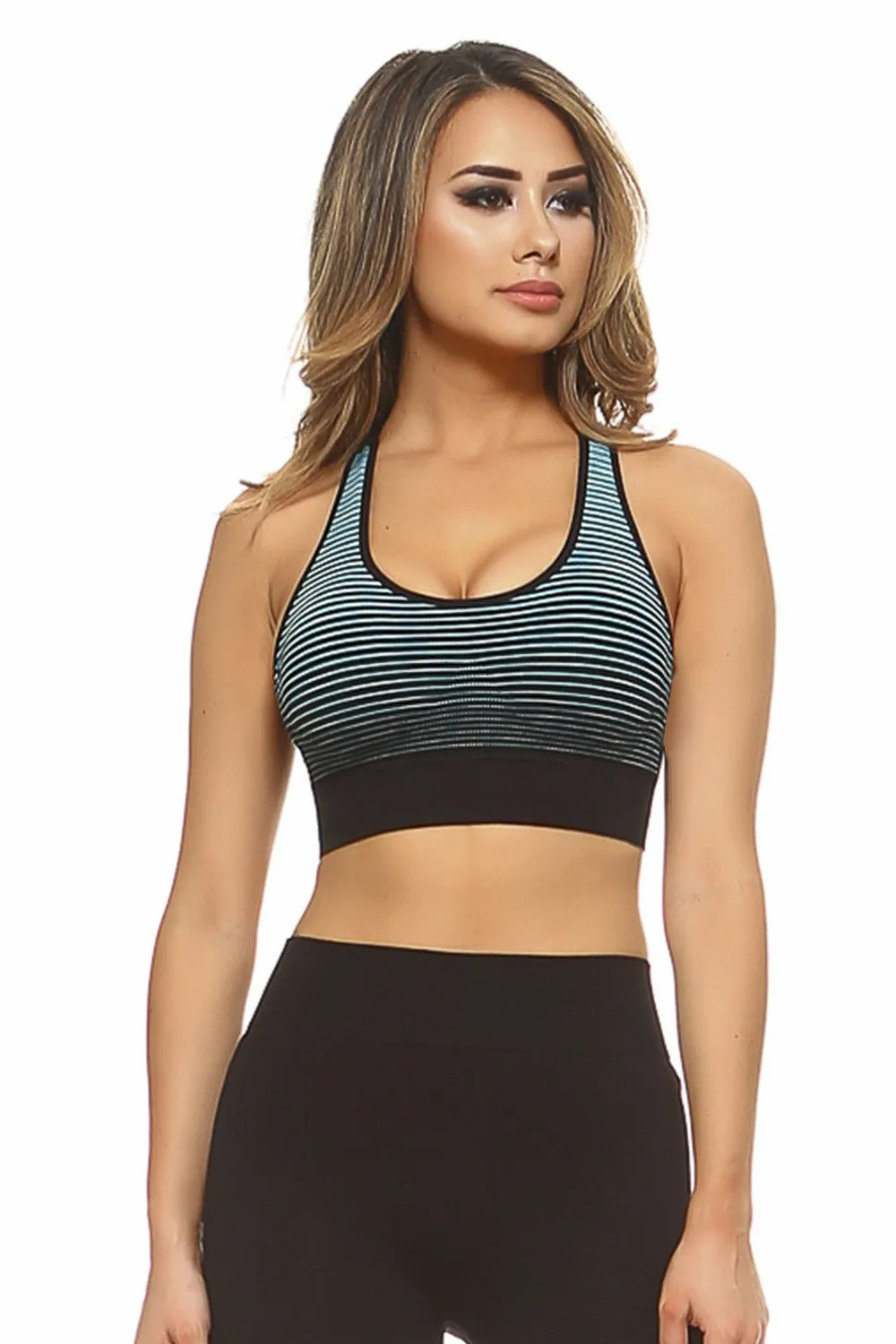 Ombre Stripe Sports Bra