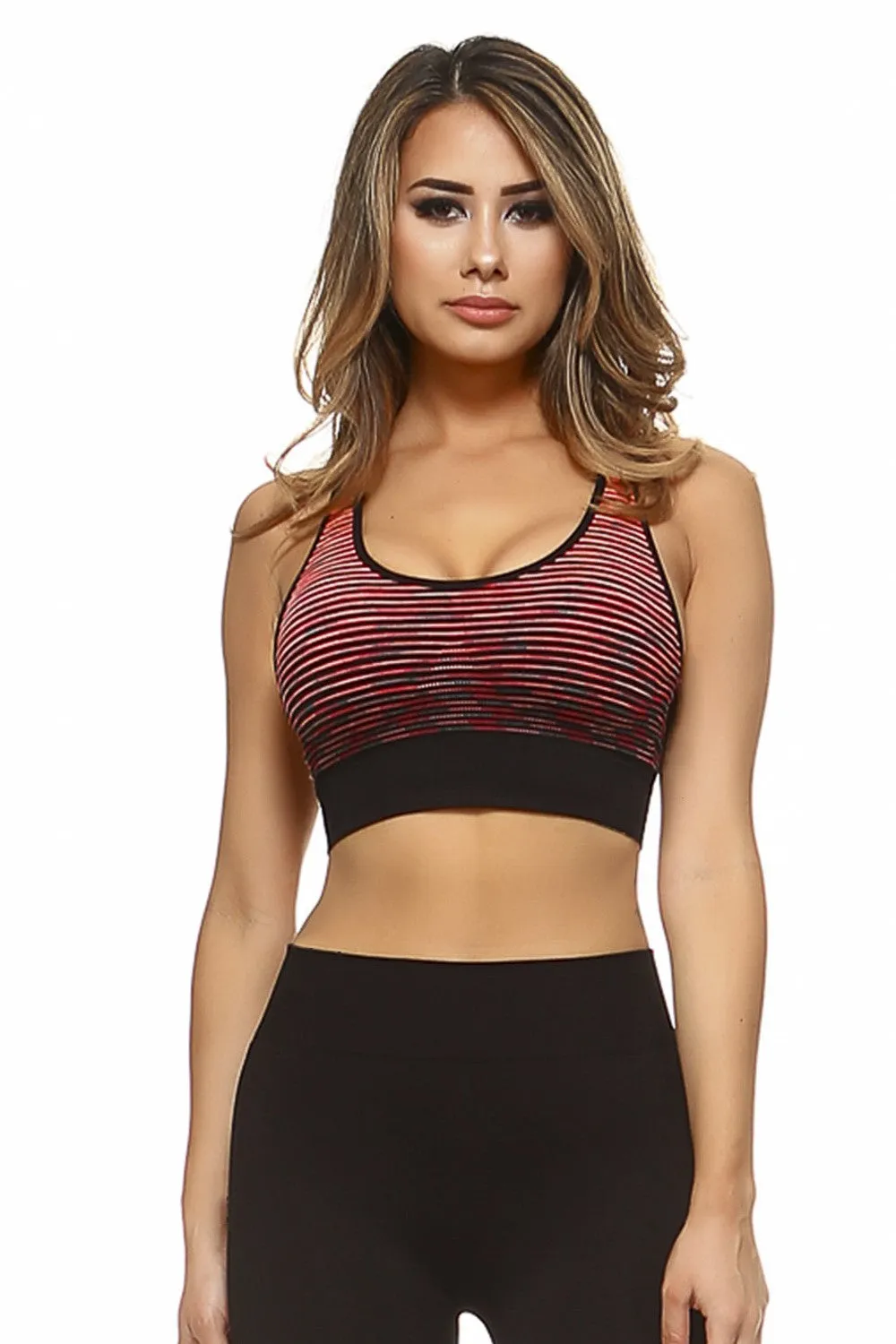 Ombre Stripe Sports Bra