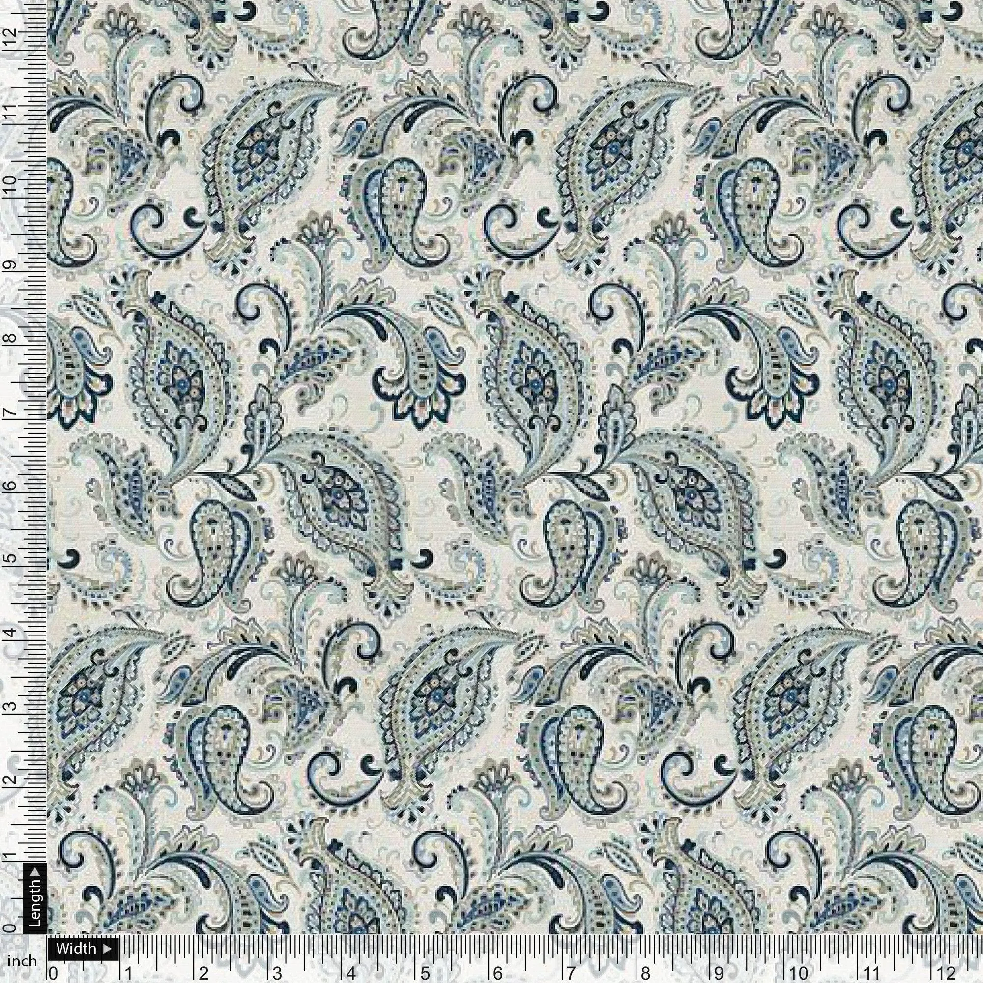 Paisley Seamless Design Digital Printed Fabric