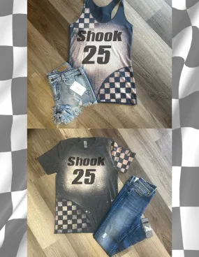 Personalized Checkered Bleached Tank Top