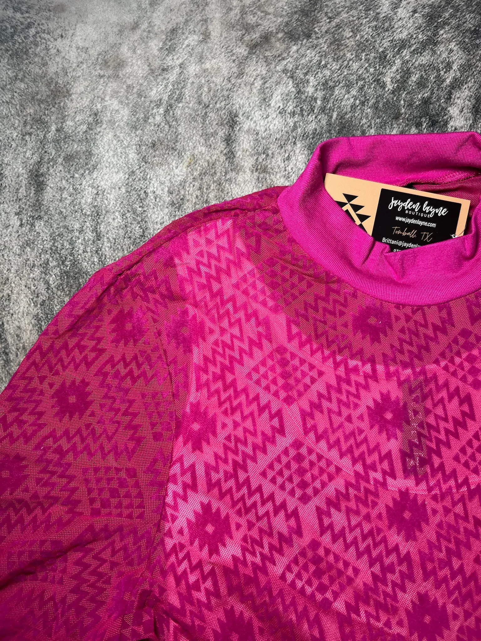 Phoenix Pink Sheer Patterned Top
