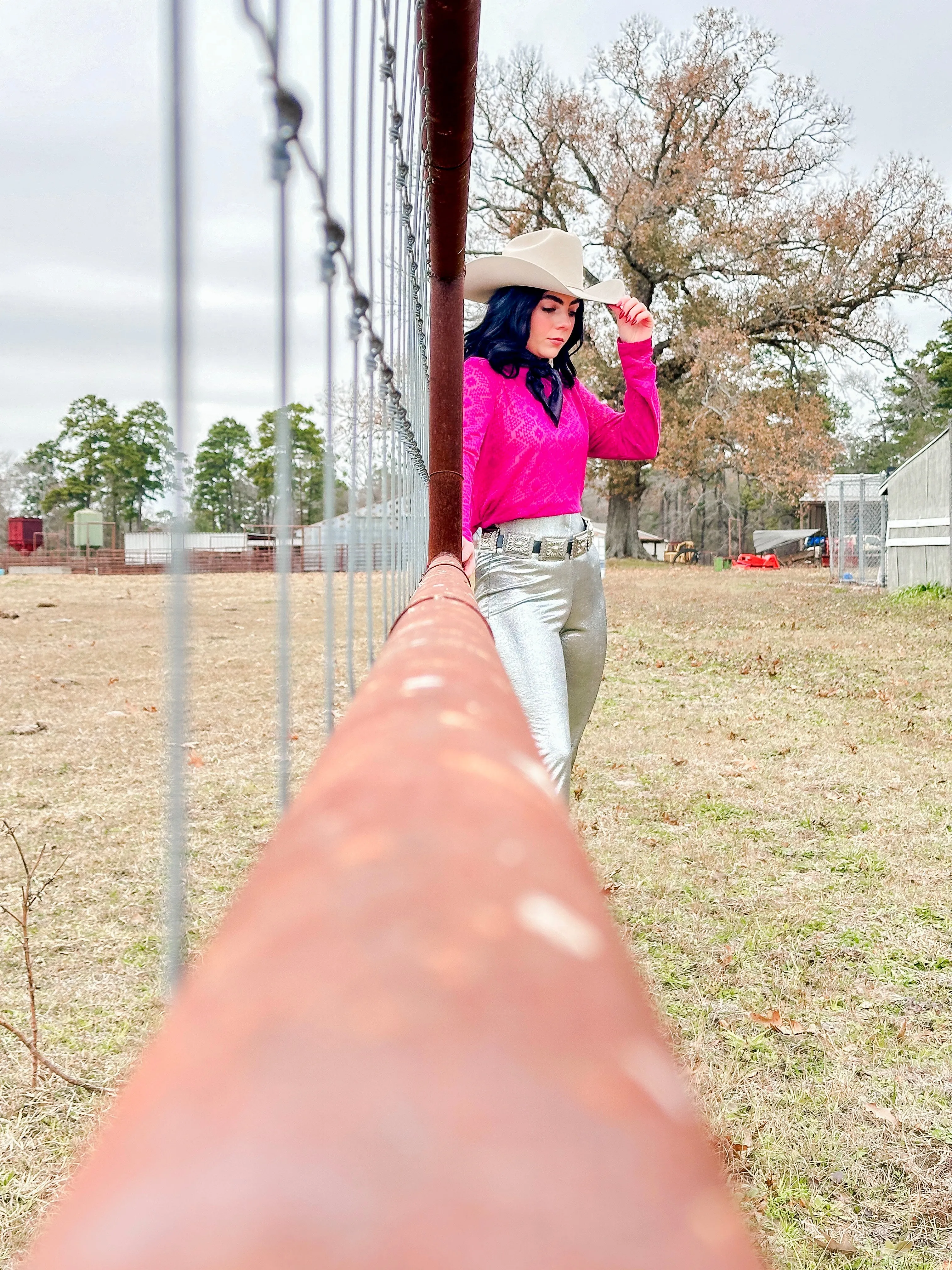 Phoenix Pink Sheer Patterned Top