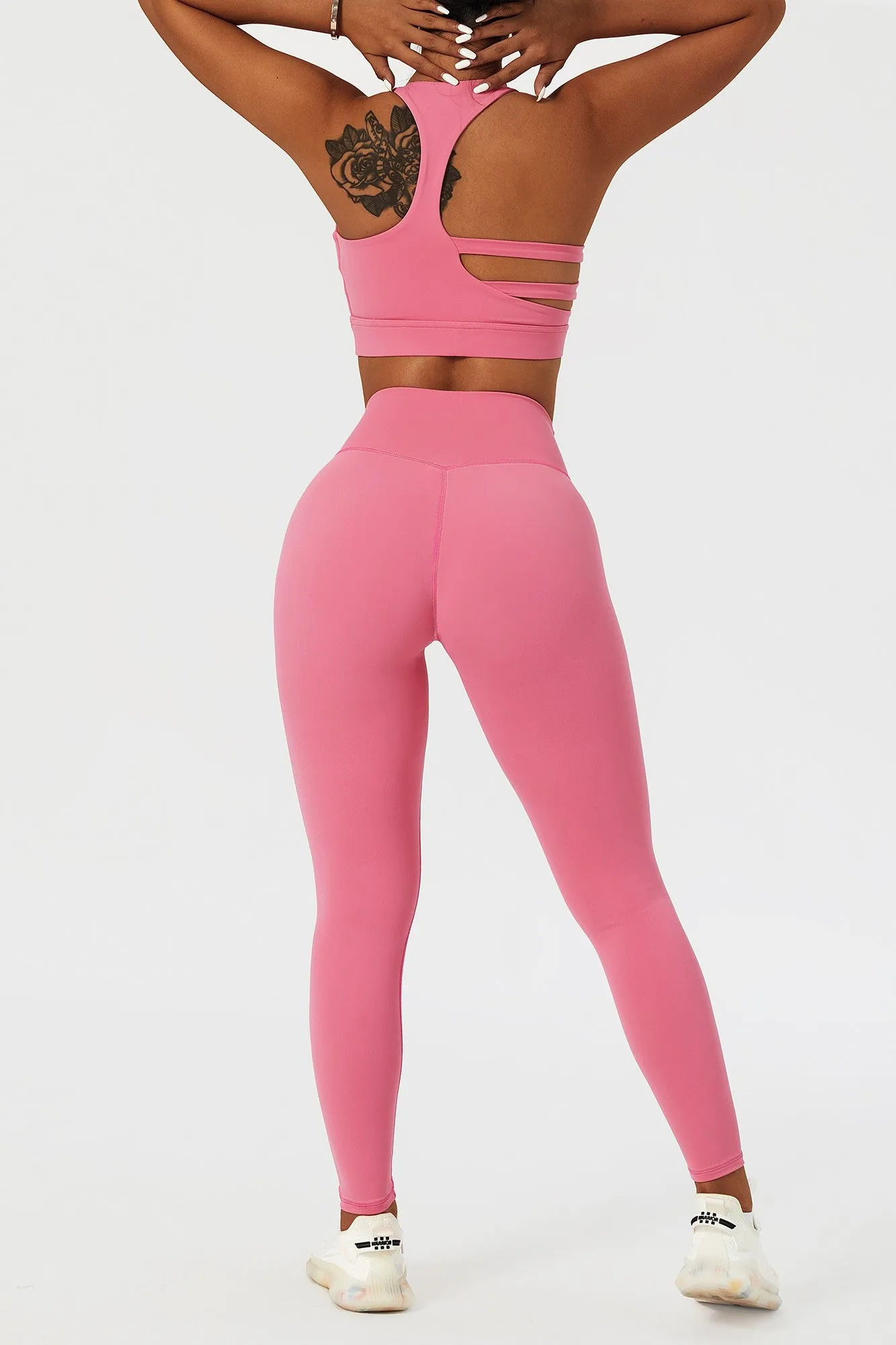 Plunge Neck Asymmetric Racerback Sports Bra