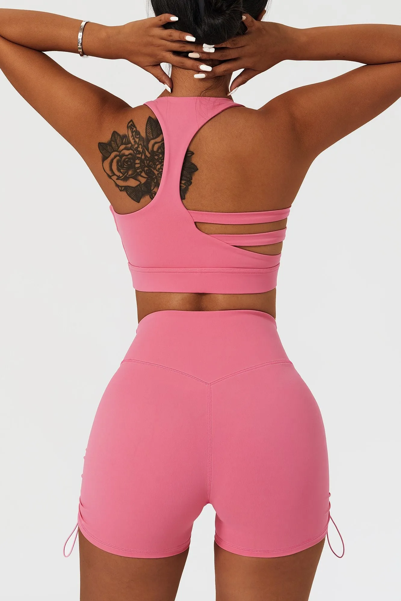 Plunge Neck Asymmetric Racerback Sports Bra