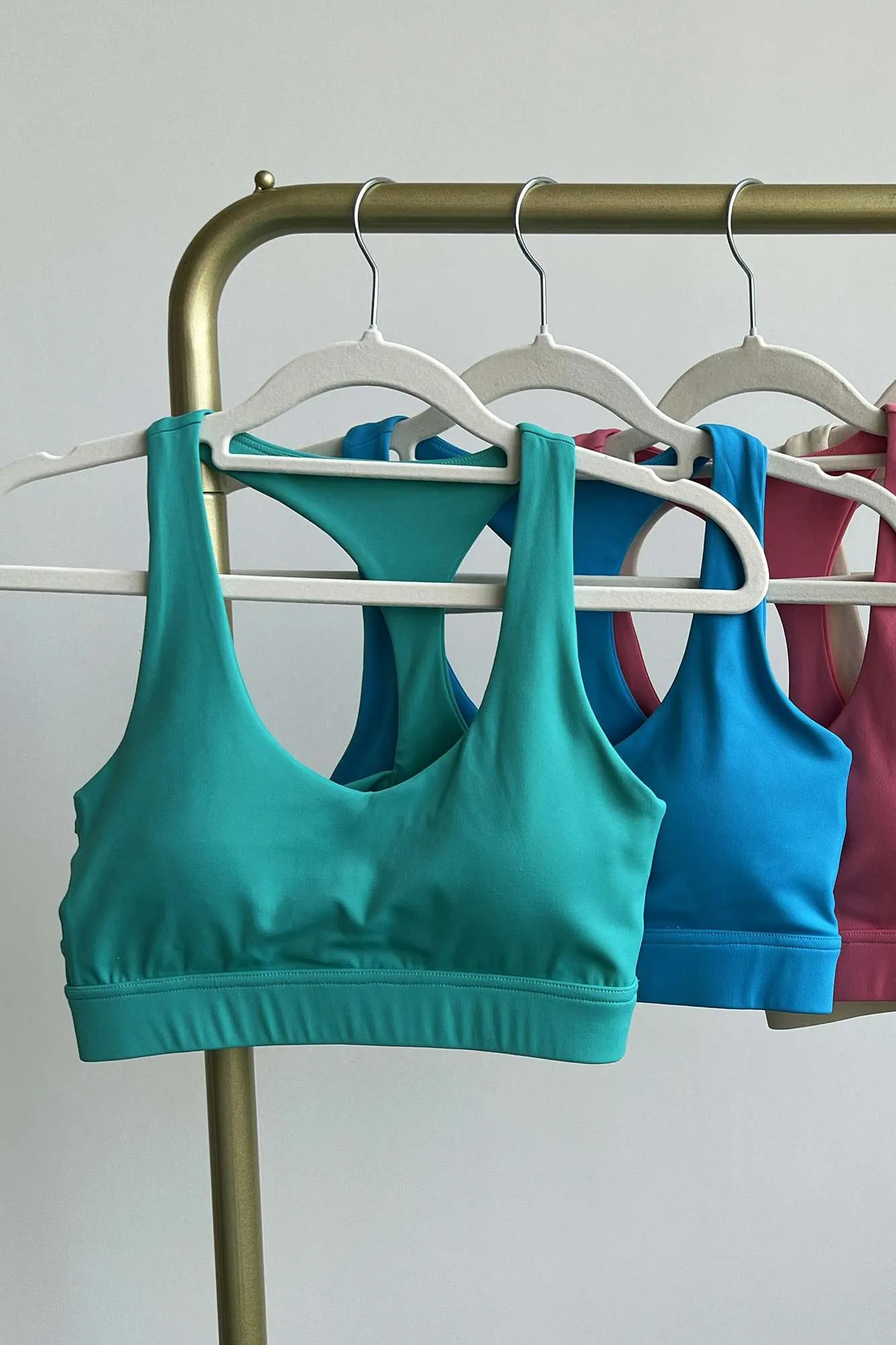 Plunge Neck Asymmetric Racerback Sports Bra