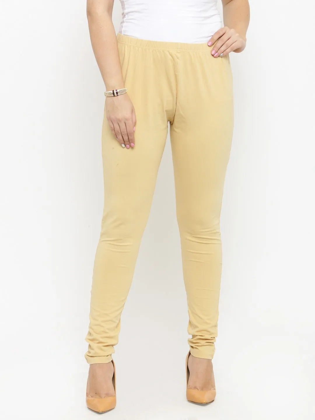 plusS Beige Churidar Leggings