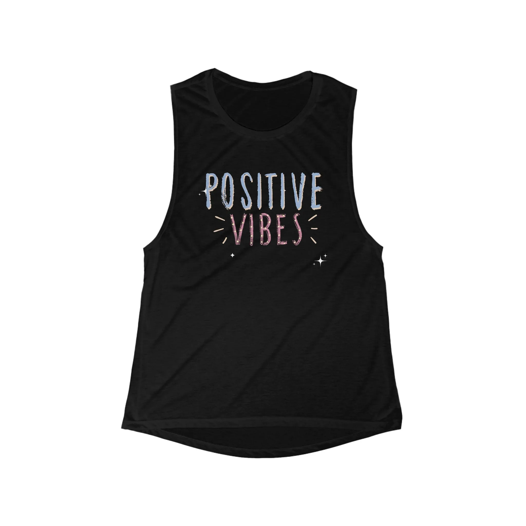 Positive Vibes Flowy Scoop Muscle Tank