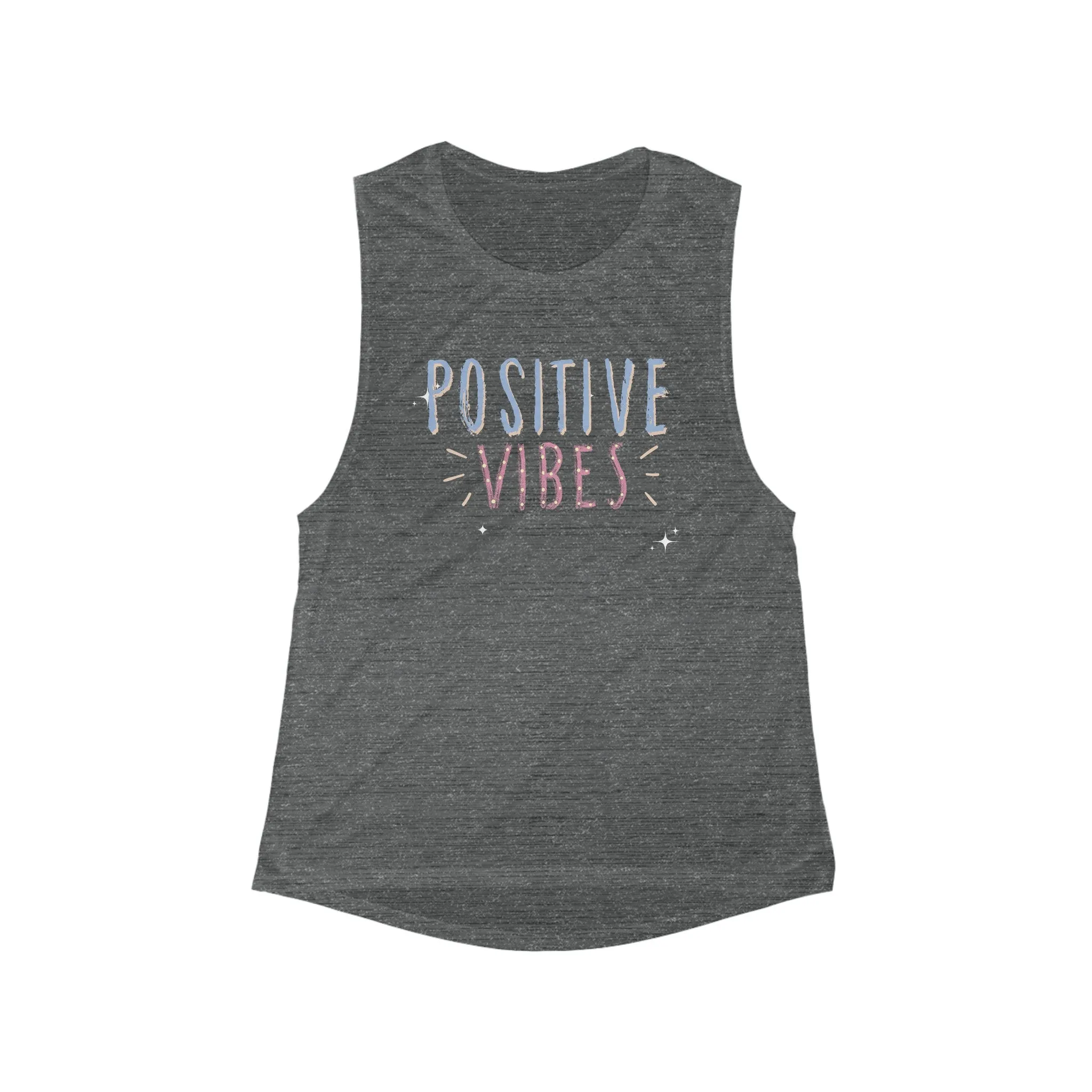Positive Vibes Flowy Scoop Muscle Tank