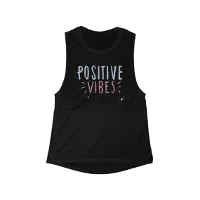 Positive Vibes Flowy Scoop Muscle Tank