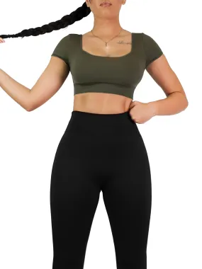 Pretty Crop Sports Top (Wild Green)