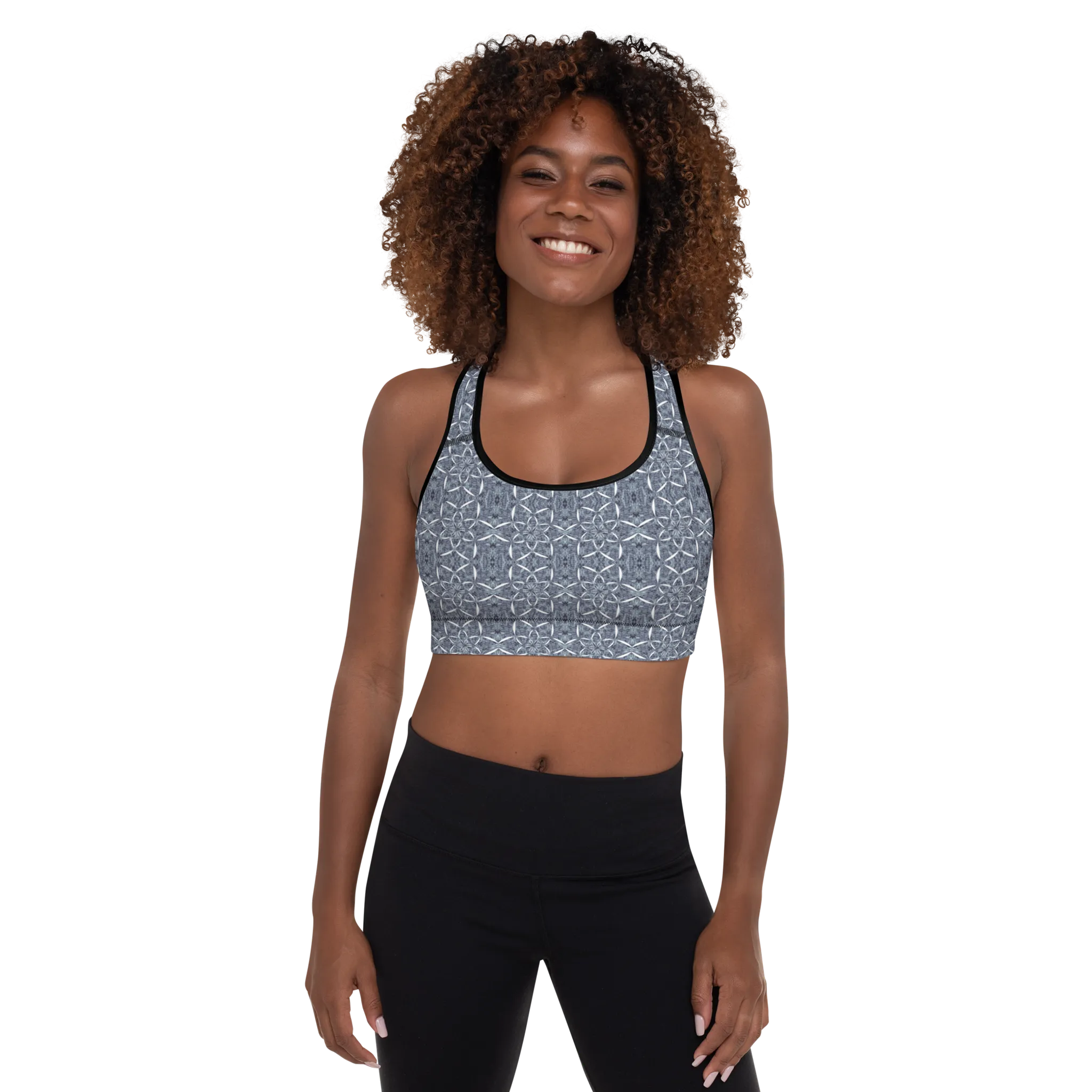 Recursia Lotus Light Padded Sports Bra In Blue