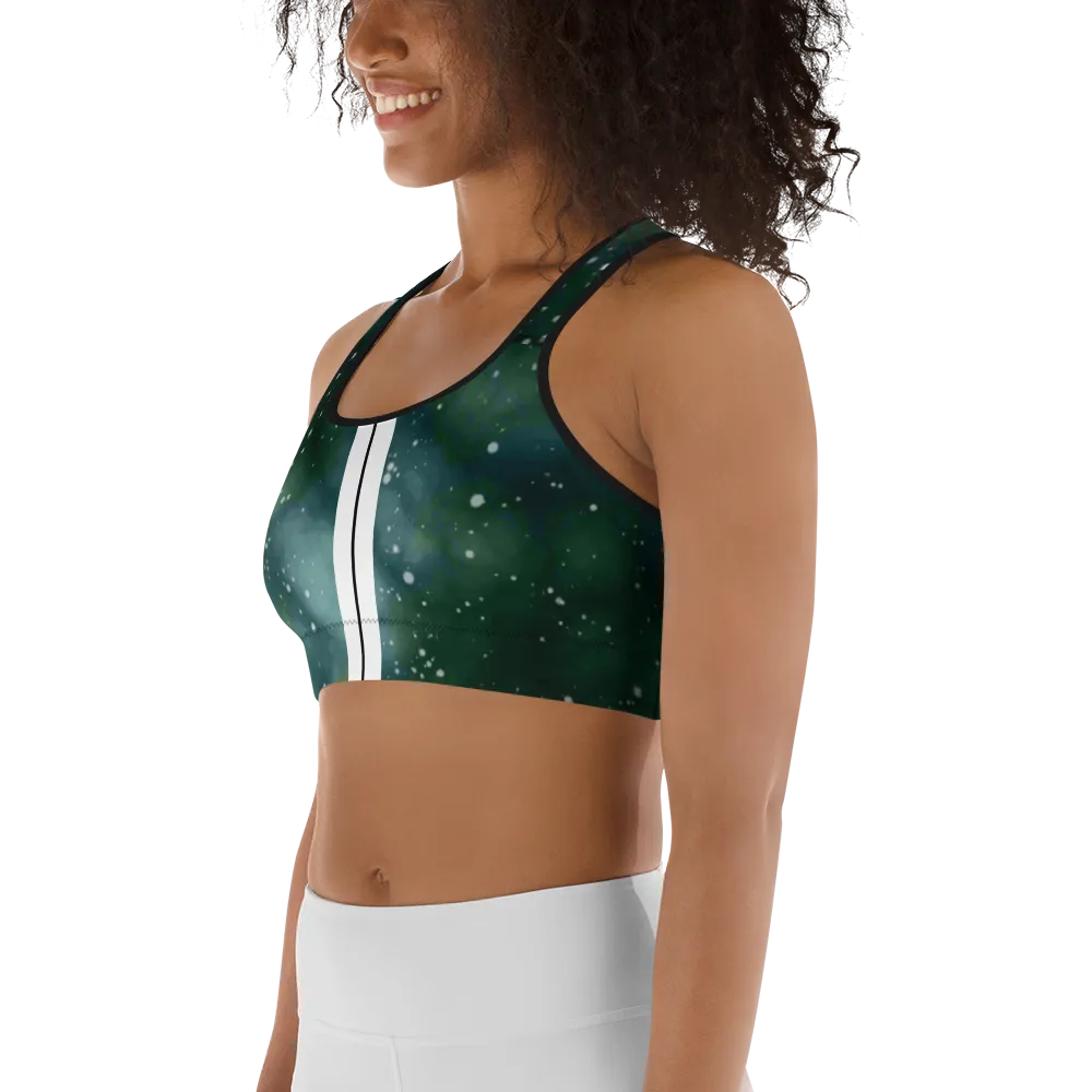 ROYAL ICONIC | Acid Wash Bleach Dye Galaxy Tie Dye Sports Bra Front Facing Malibu Stripe Ether Cloud Forest Green Mad Money Wash