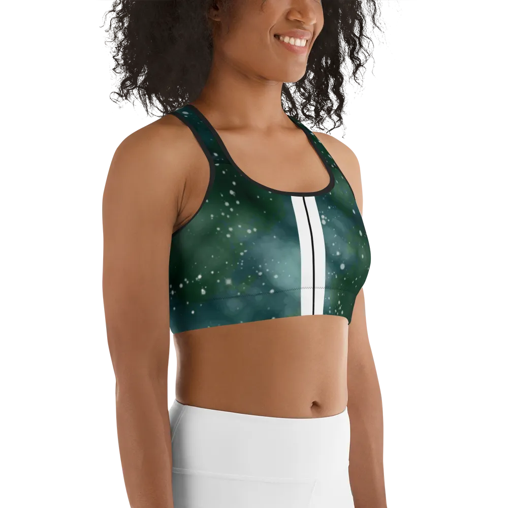 ROYAL ICONIC | Acid Wash Bleach Dye Galaxy Tie Dye Sports Bra Front Facing Malibu Stripe Ether Cloud Forest Green Mad Money Wash