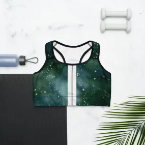 ROYAL ICONIC | Acid Wash Bleach Dye Galaxy Tie Dye Sports Bra Front Facing Malibu Stripe Ether Cloud Forest Green Mad Money Wash