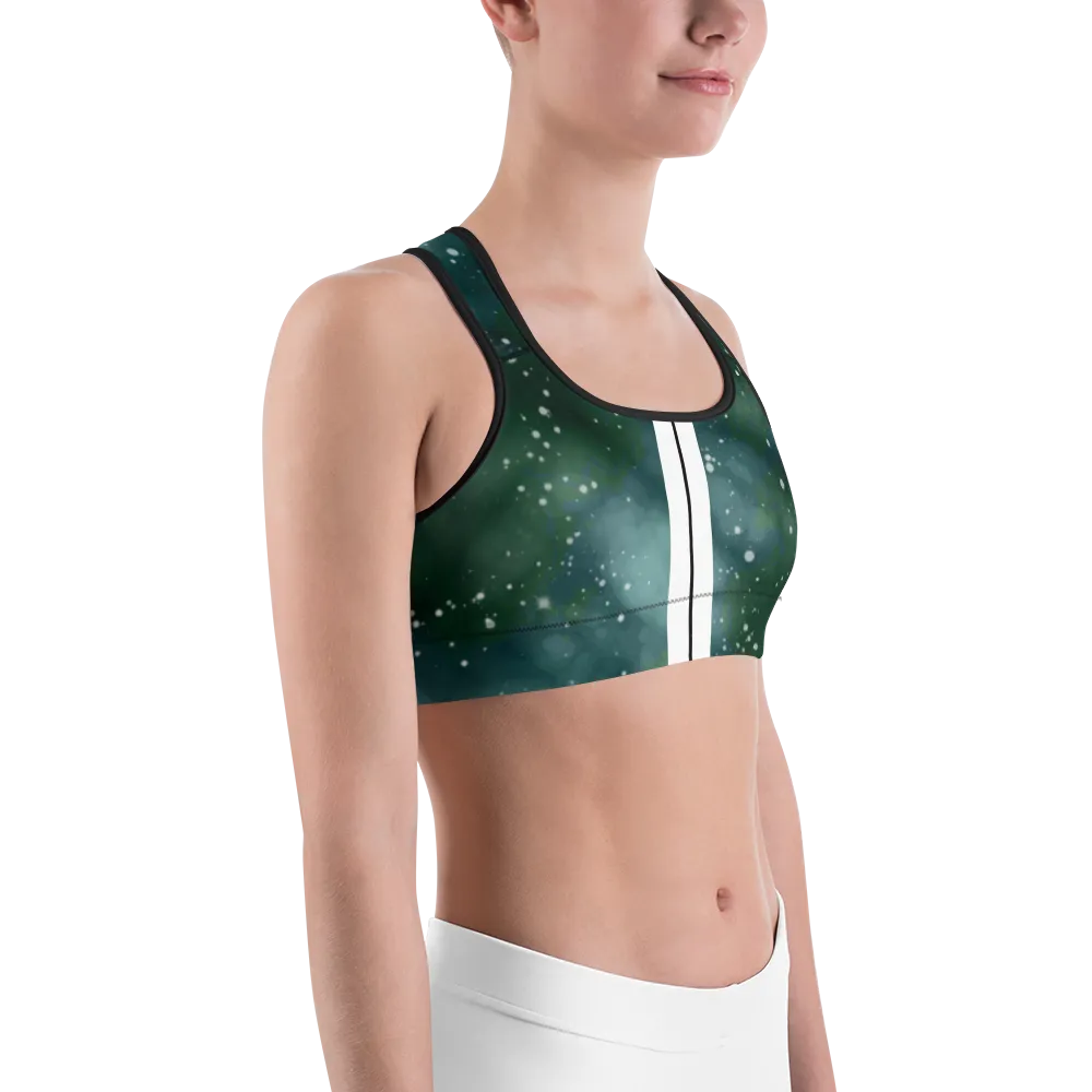 ROYAL ICONIC | Acid Wash Bleach Dye Galaxy Tie Dye Sports Bra Front Facing Malibu Stripe Ether Cloud Forest Green Mad Money Wash