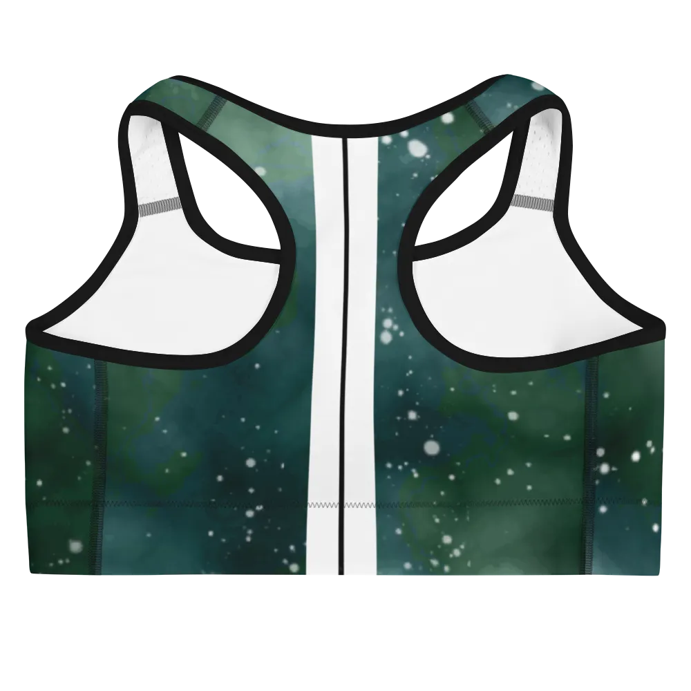 ROYAL ICONIC | Acid Wash Bleach Dye Galaxy Tie Dye Sports Bra Front Facing Malibu Stripe Ether Cloud Forest Green Mad Money Wash