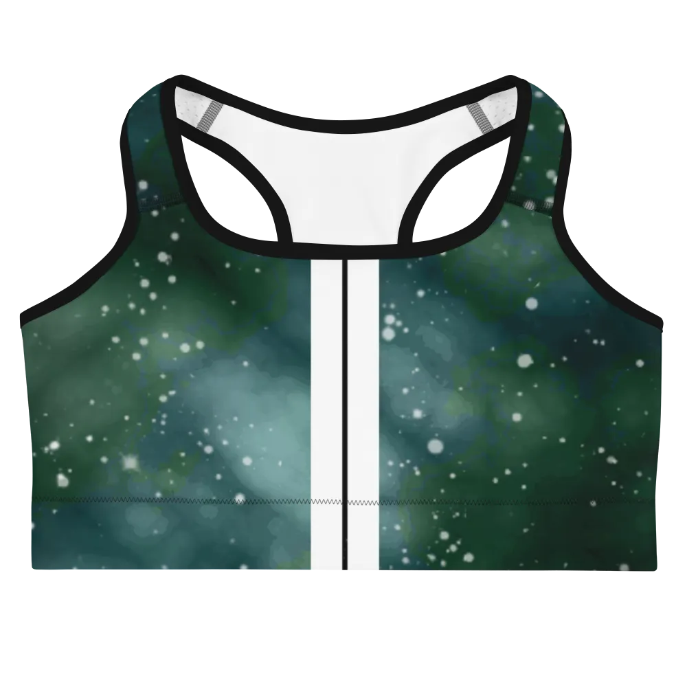 ROYAL ICONIC | Acid Wash Bleach Dye Galaxy Tie Dye Sports Bra Front Facing Malibu Stripe Ether Cloud Forest Green Mad Money Wash