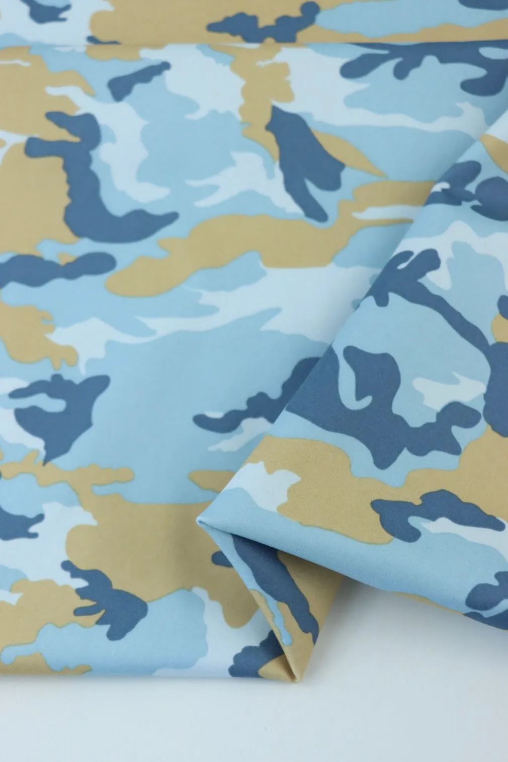 Sand & Blues Small Camo QUAD Performance Jersey Knit | By The Half Yard