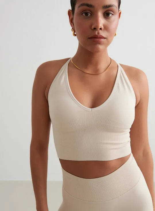 Shape Seamless Cross Back Bralette | Clay