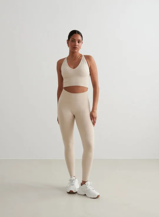 Shape Seamless Cross Back Bralette | Clay