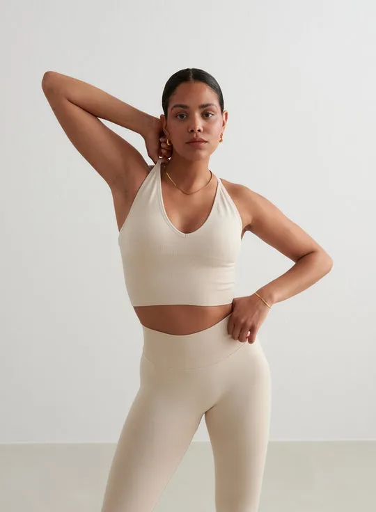 Shape Seamless Cross Back Bralette | Clay