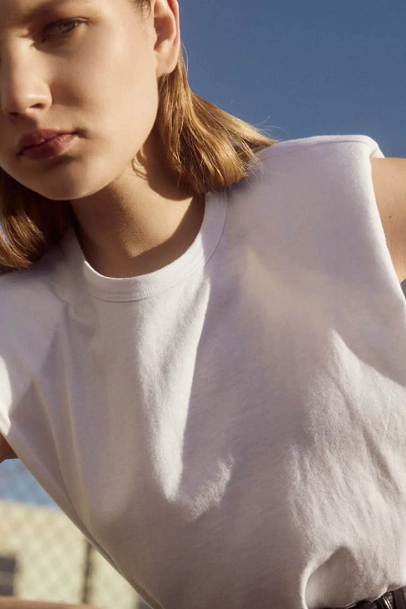 Shoulder Pad Solid Color Tank Tops