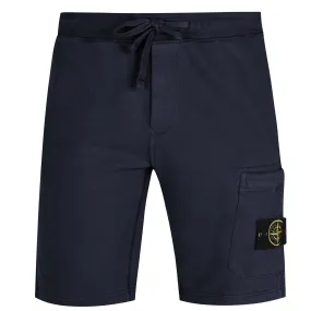 STONE ISLAND BADGE SWEAT SHORTS NAVY