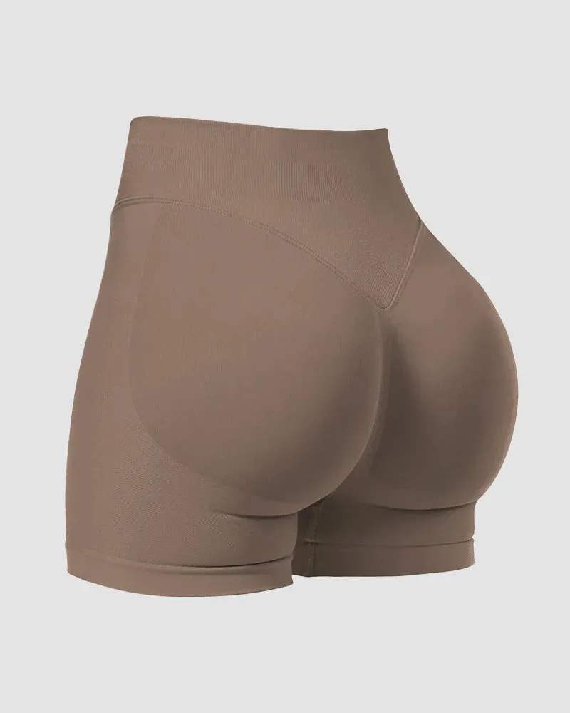 Stretchy Hip Lift Tummy Tuck Rear V Yoga Shorts
