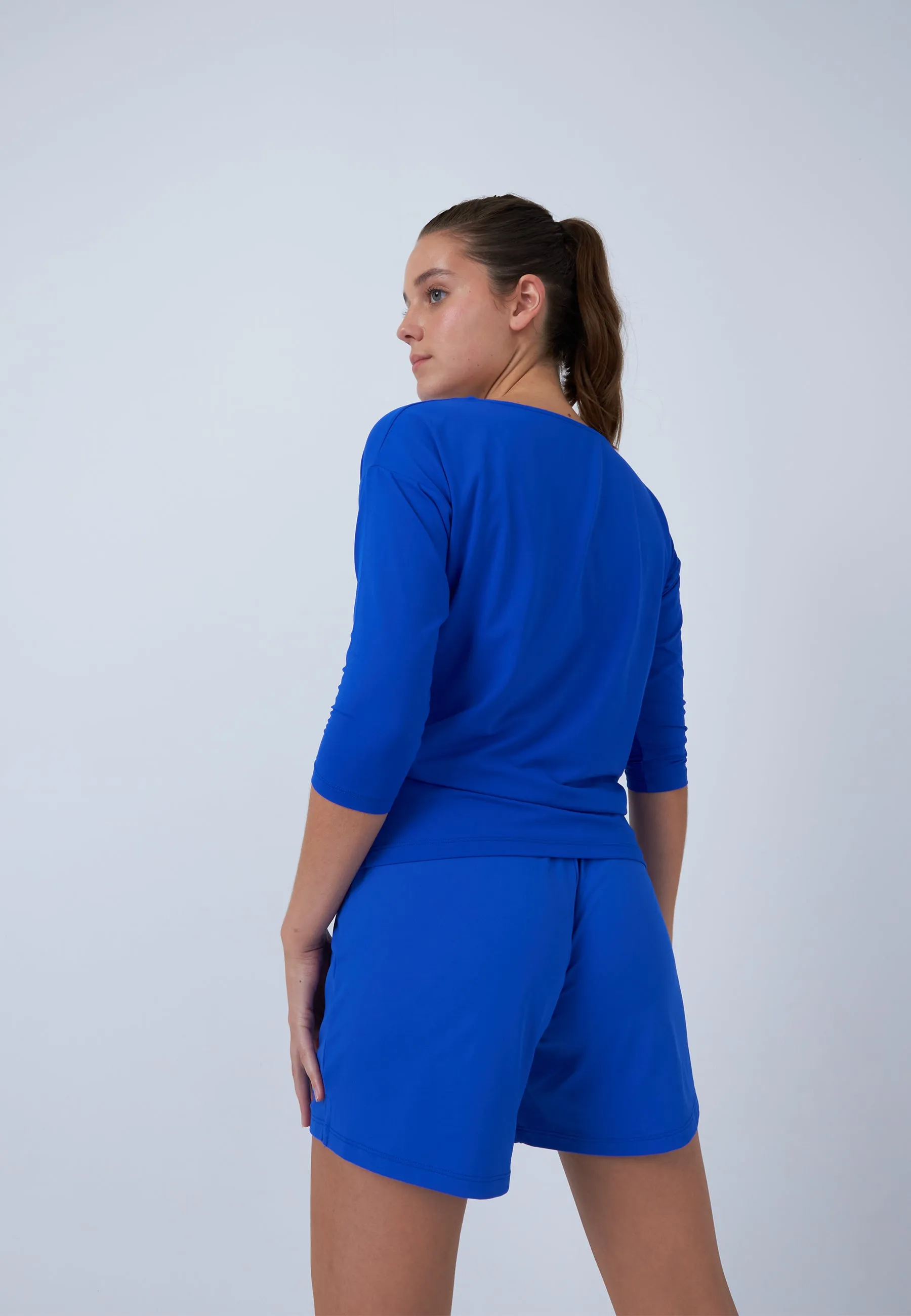 Tennis 3/4 Loose Fit Shirt, cobalt blue
