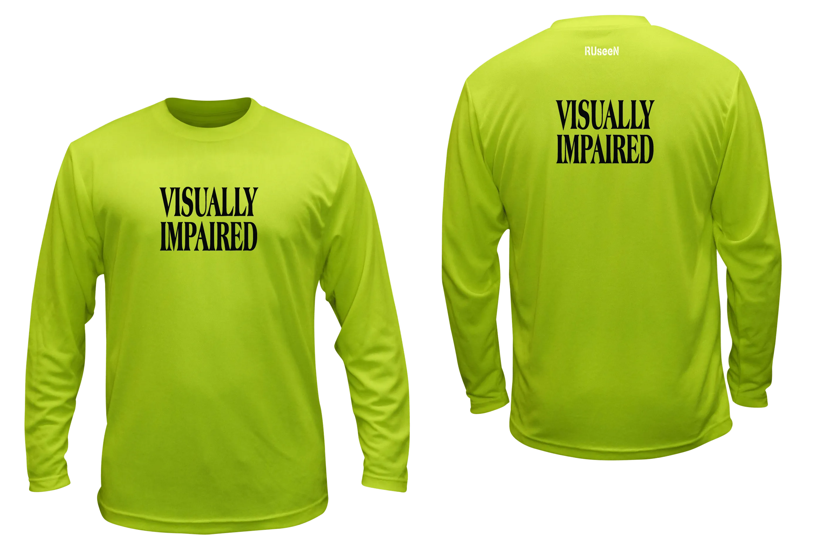 Unisex VISUALLY IMPAIRED Long Sleeve Shirt - Reflective or Black Text