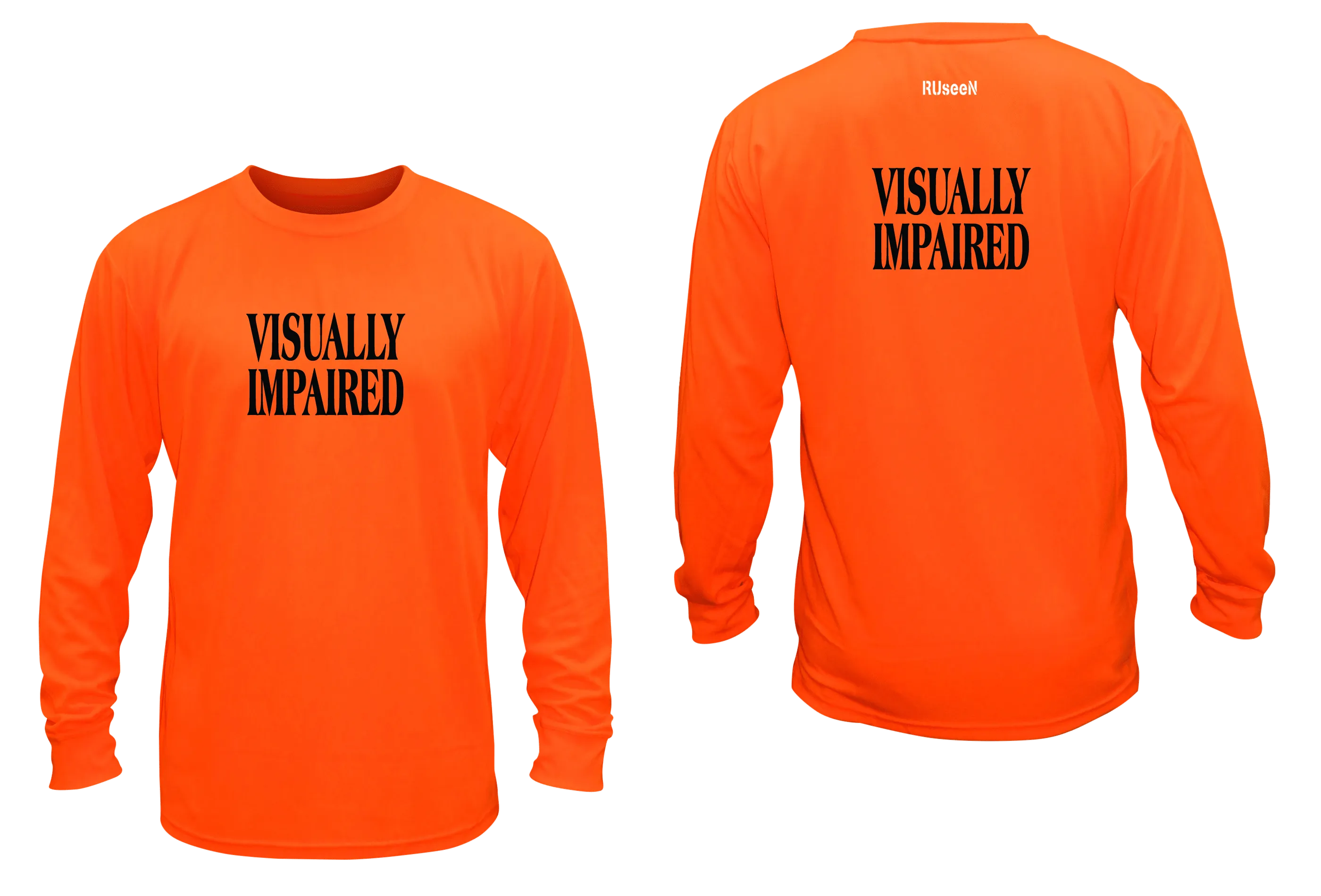 Unisex VISUALLY IMPAIRED Long Sleeve Shirt - Reflective or Black Text