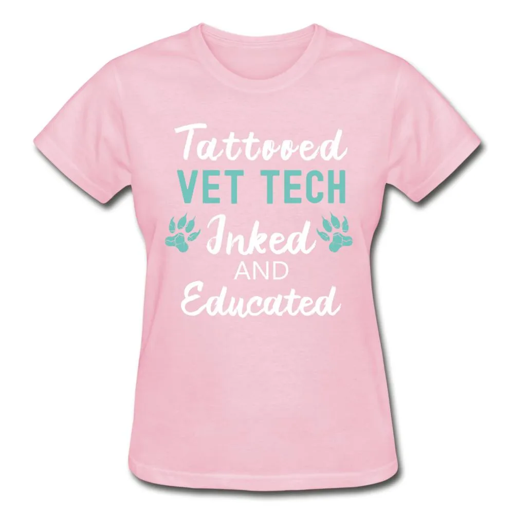 Vet Tech- Inked and Educated Gildan Ultra Cotton Ladies T-Shirt