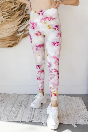 watercolor floral highways leggings