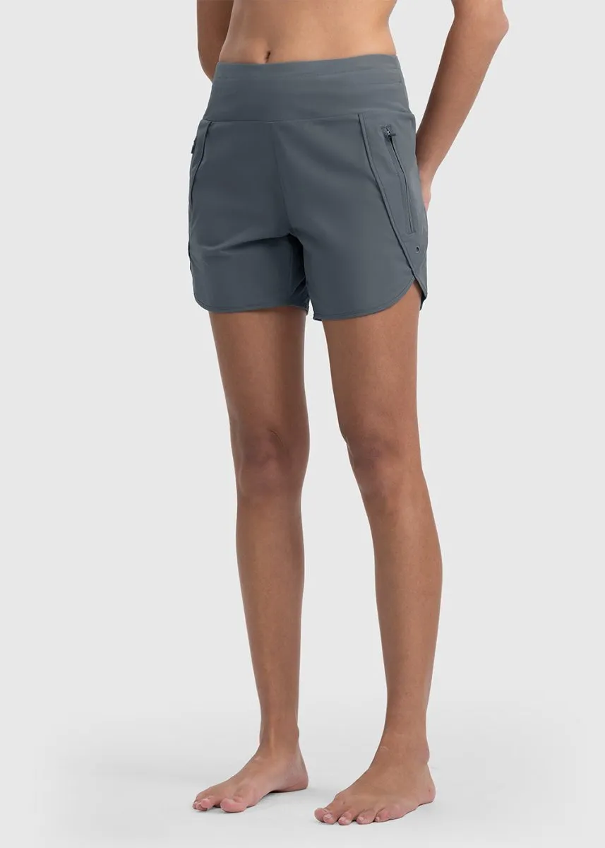 Women's 5" High Waisted Swim Board Shorts