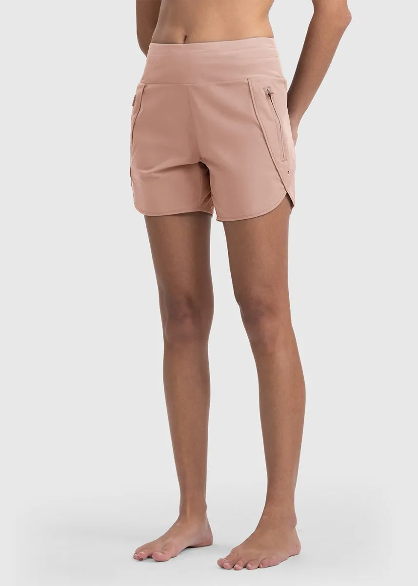 Women's 5" High Waisted Swim Board Shorts