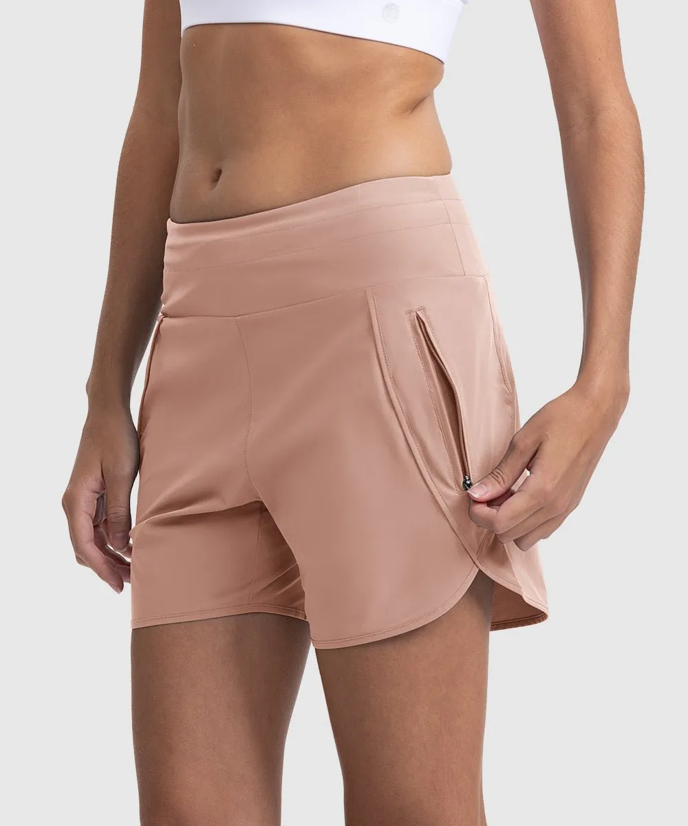 Women's 5" High Waisted Swim Board Shorts