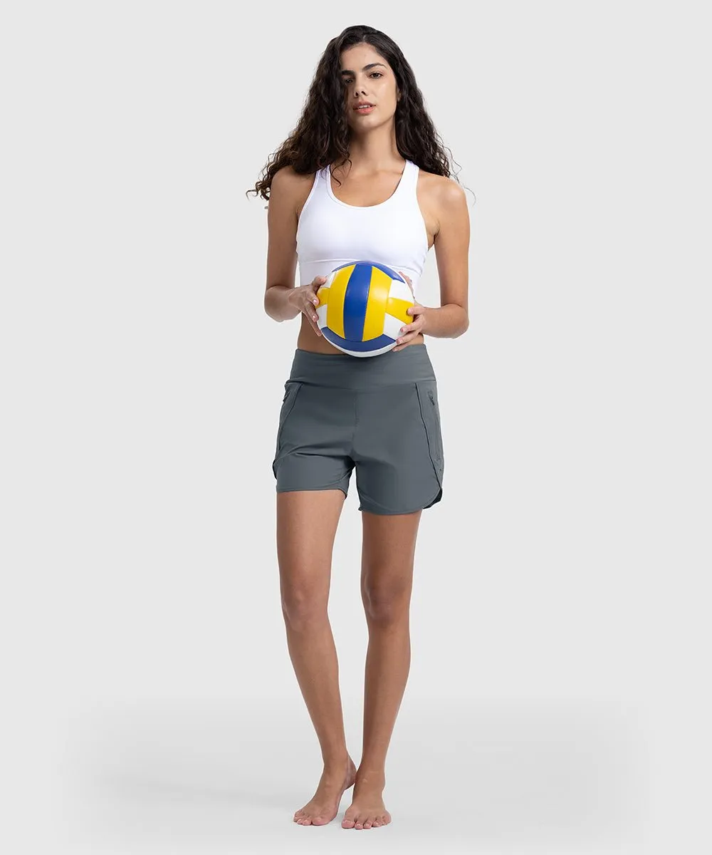 Women's 5" High Waisted Swim Board Shorts