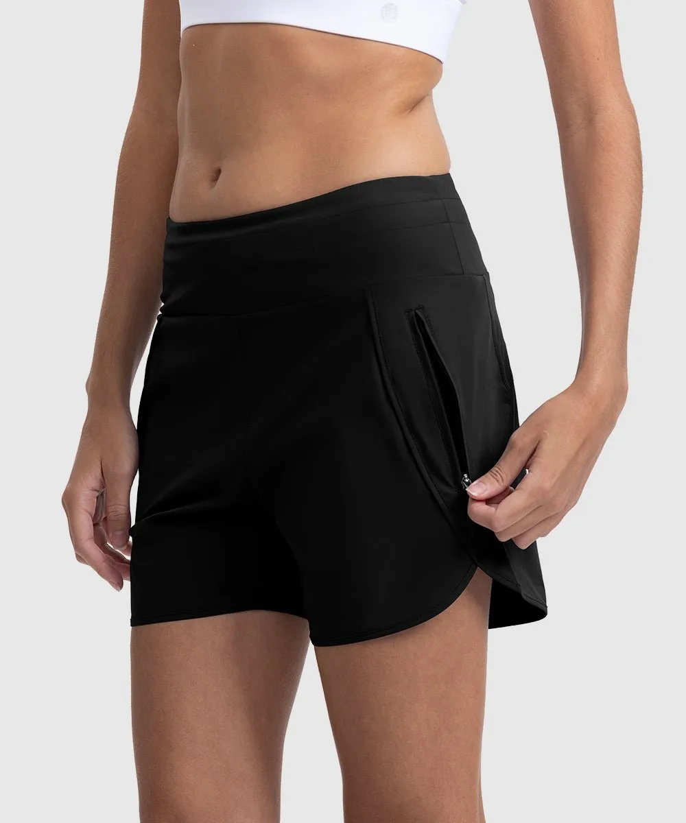 Women's 5" High Waisted Swim Board Shorts
