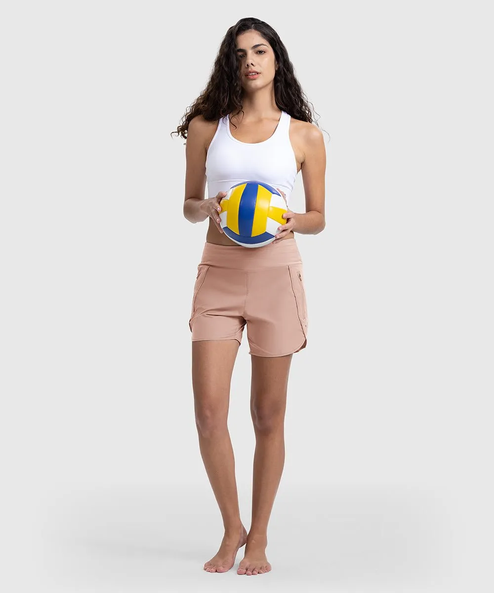 Women's 5" High Waisted Swim Board Shorts