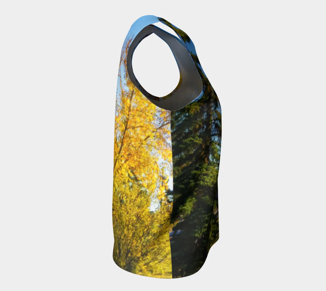 Women's All-Over Loose Long Tank Top - Calgary in the Fall