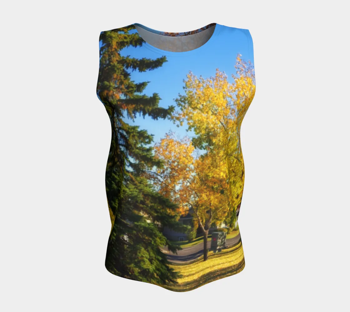 Women's All-Over Loose Long Tank Top - Calgary in the Fall
