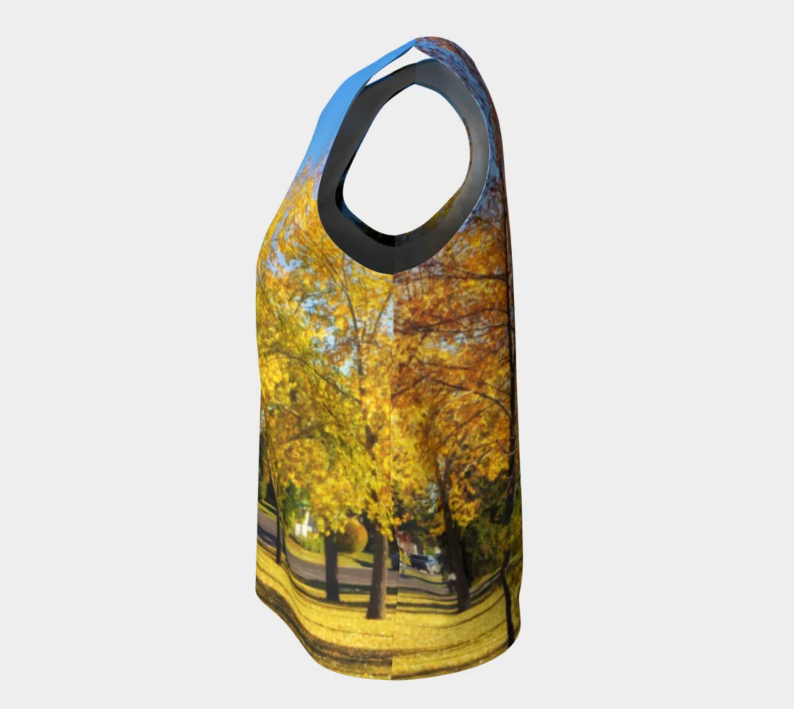 Women's All-Over Loose Long Tank Top - Calgary in the Fall