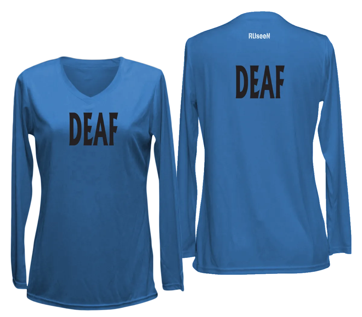Women's DEAF Long Sleeve Shirt - Reflective or Black Text