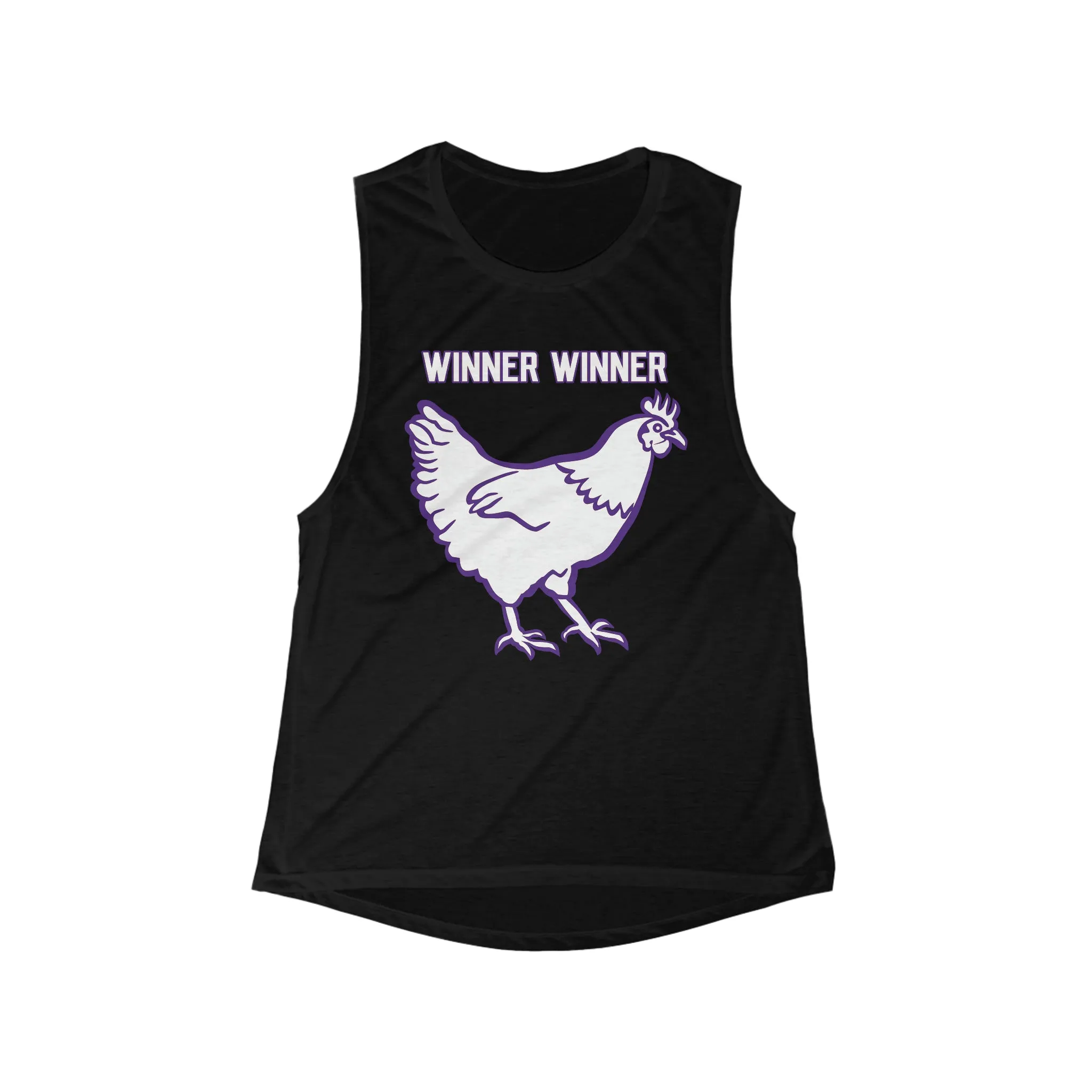 Women's Flowy Scoop Muscle Tank - Winner Winner Chicken Dinner