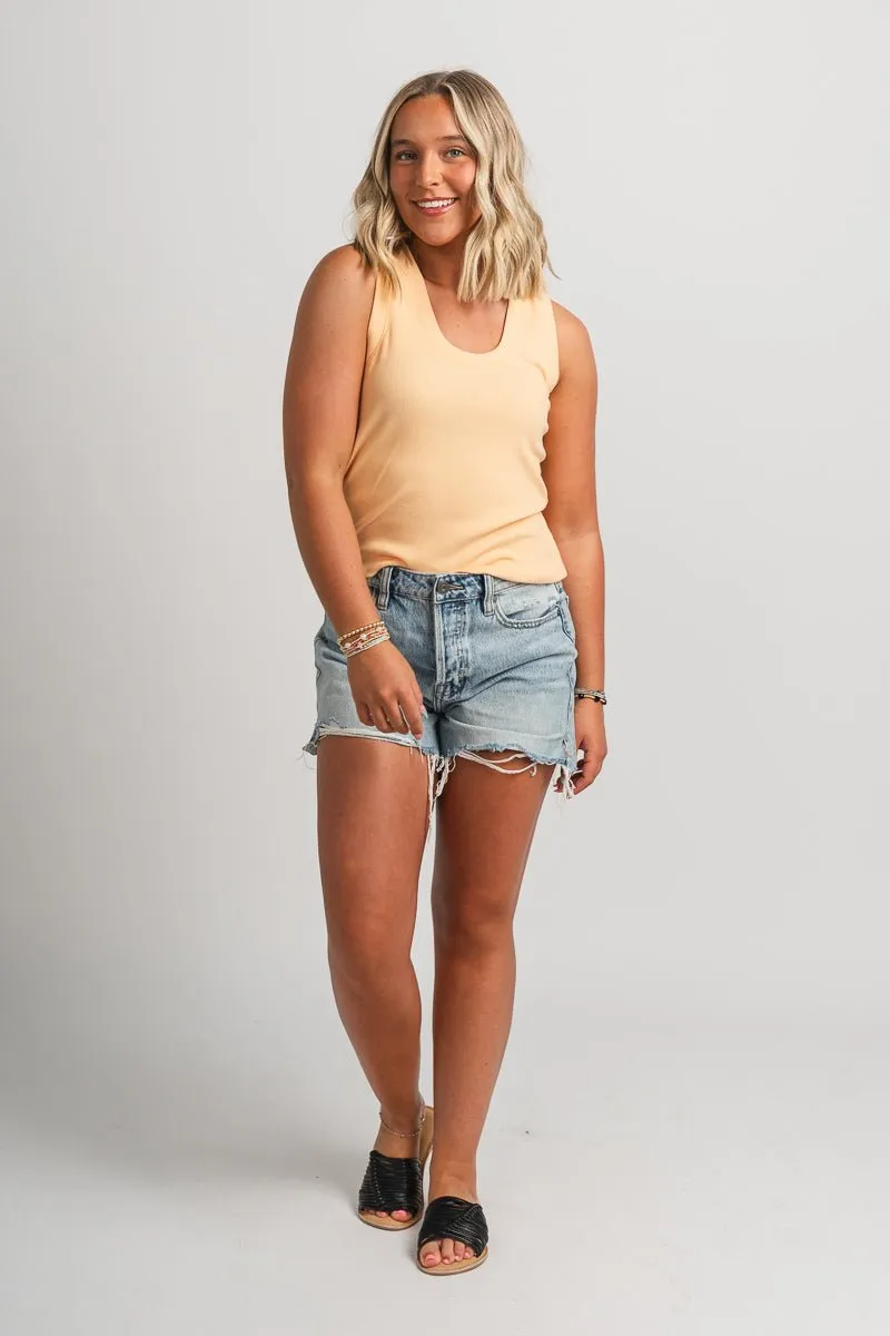 Z Supply Sirena ribbed tank top orange cream
