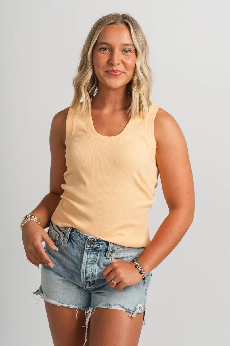 Z Supply Sirena ribbed tank top orange cream