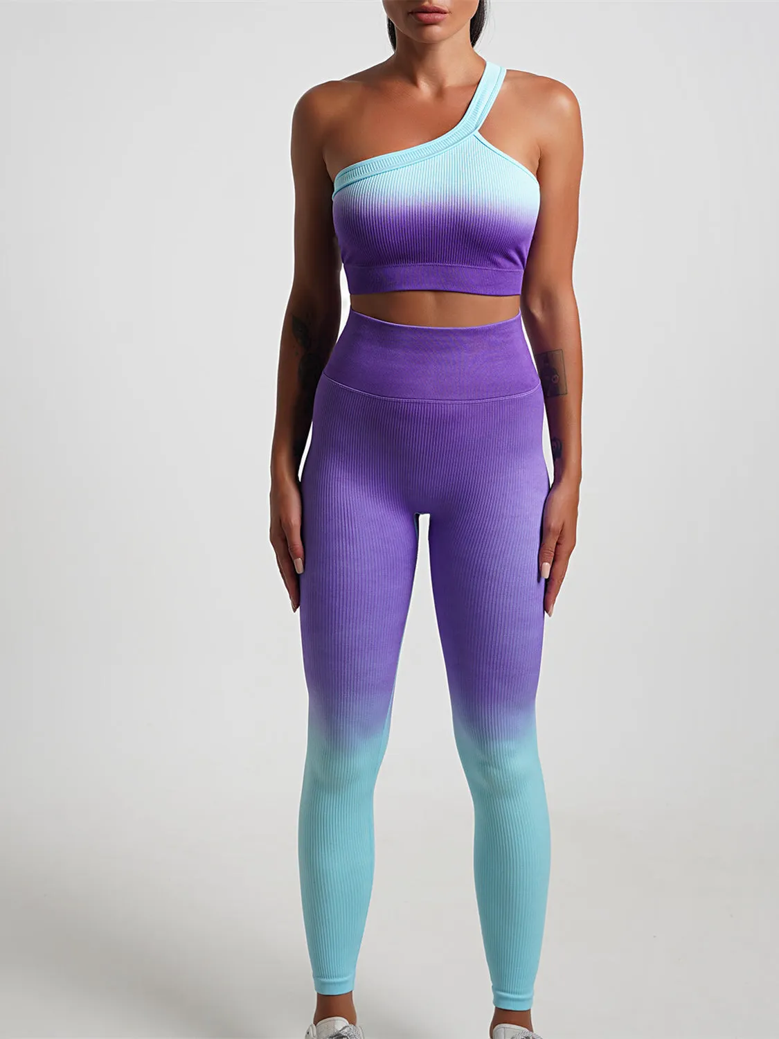 ZASUWA Female Fantasy Ombre Ribbed Sports Bras